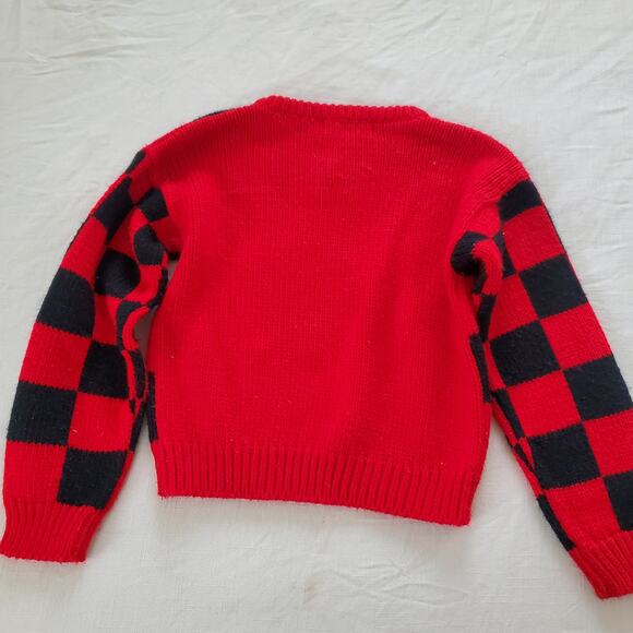 Vintage Scotty Checkerboard Knit Sweater kids 7/8 - Picture 5 of 5